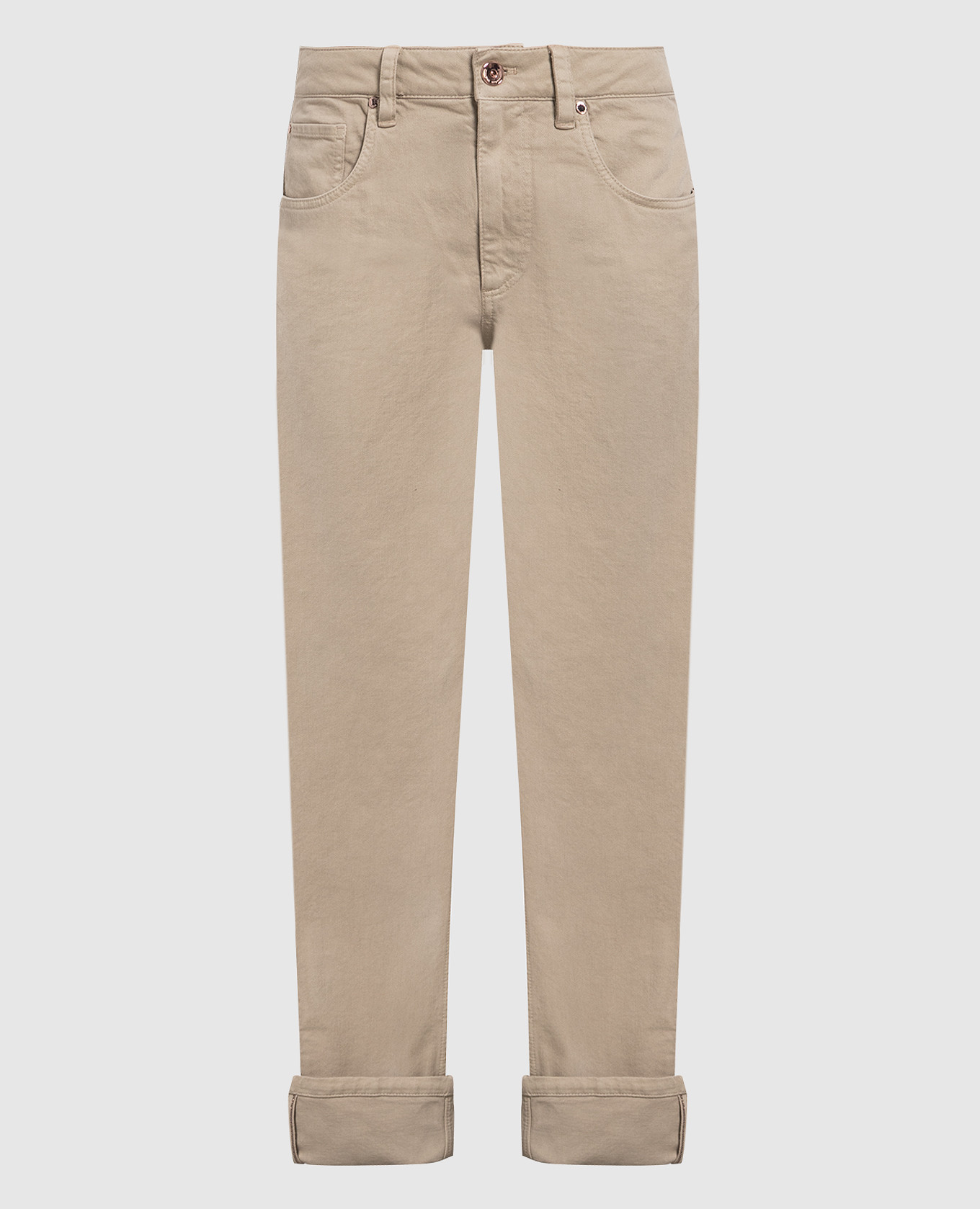 

Beige jeans with monil chain Brunello Cucinelli