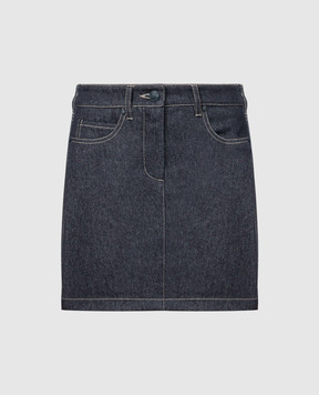 Max Mara Giubba blue denim skirt with logo patch GIUBBA