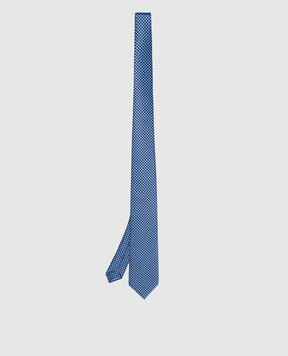 Stefano Ricci Children's blue patterned silk tie and handkerchief set YDH27026