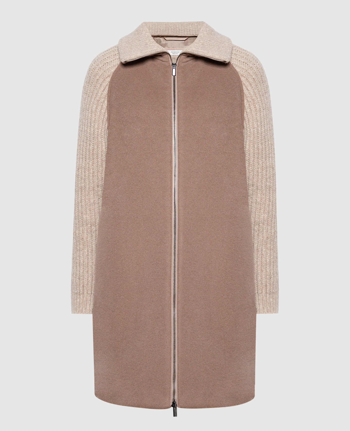 

Brown combined coat Peserico, Коричневый