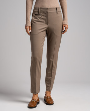 Brunello Cucinelli Khaki pants with monil chain MP526P8396