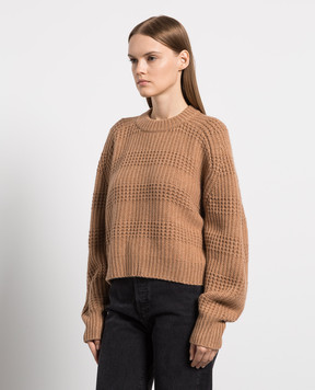 Lou Lou Studio Brown sweater made of cashmere in a textured pattern DUBA