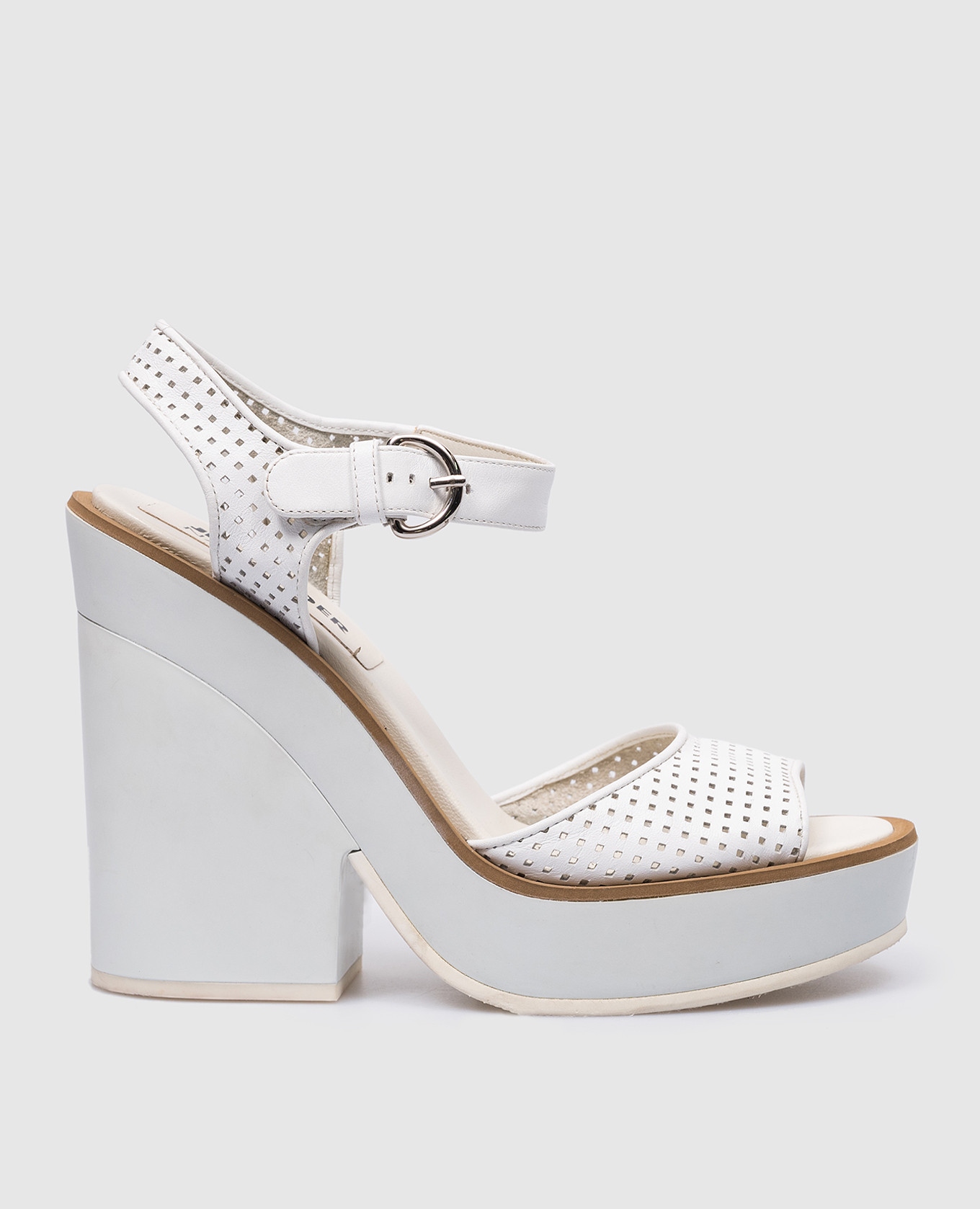 

White leather sandals Jil Sander Navy