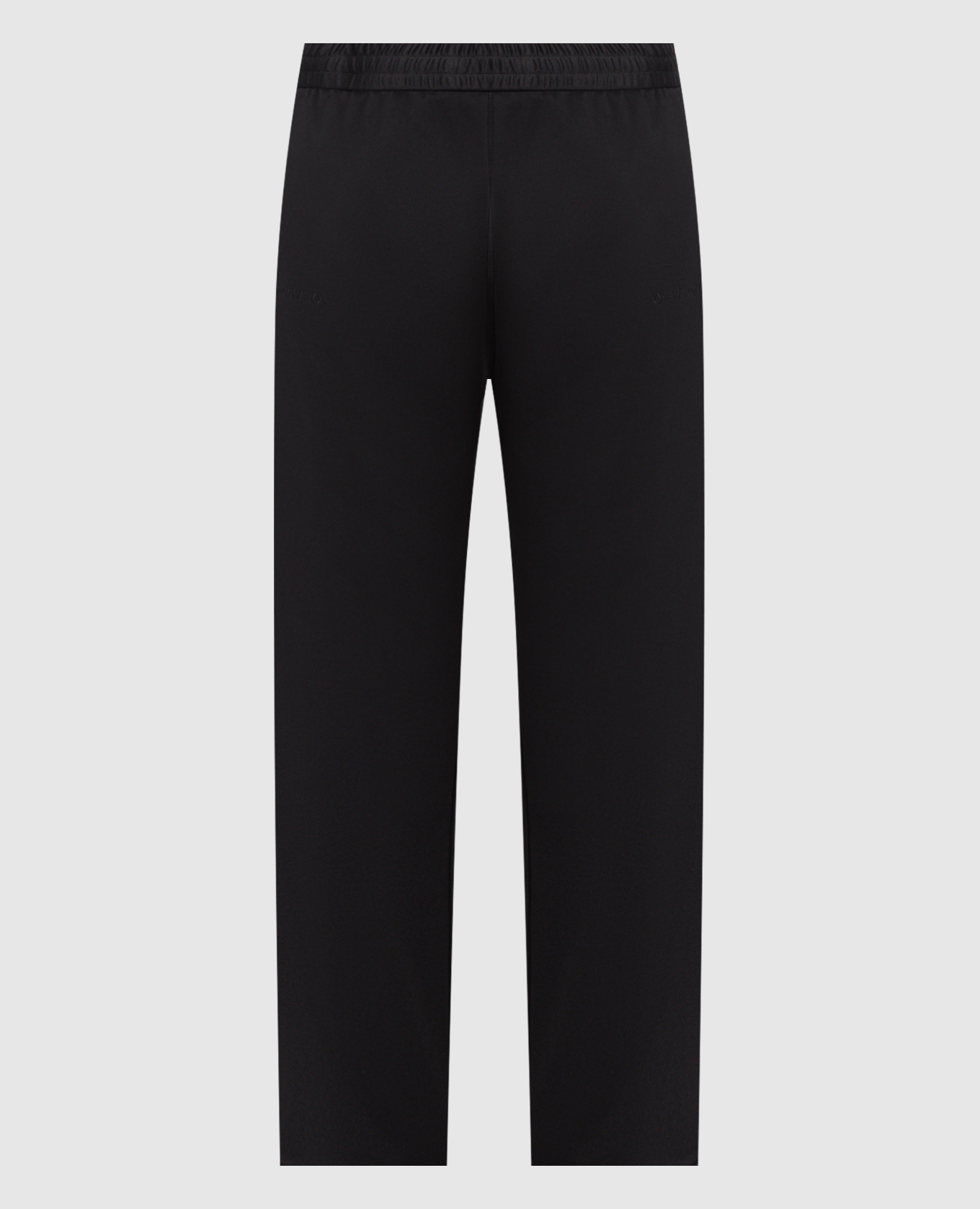 Black sweatpants with stripes in ow face print off-white