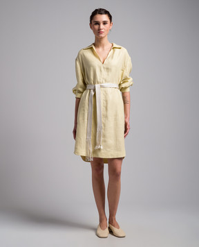 Agnona Yellow linen dress TR0710YU3014