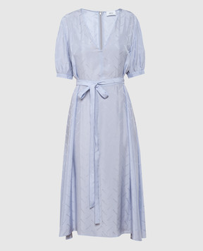 Bally Blue logo print midi dress L6BA342FVI050