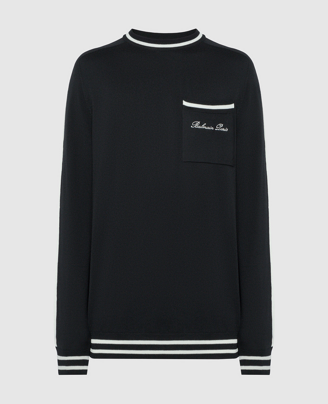 

Black wool sweater with logo Balmain