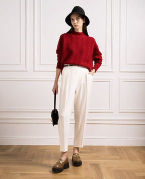 Max Mara Briose white wool trousers BRIOSE