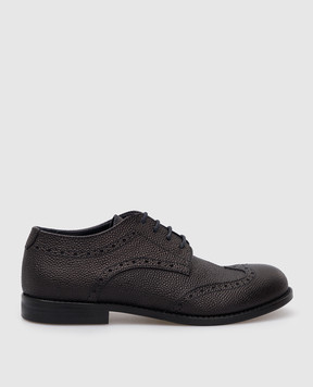 Stefano Ricci Children's black leather brogues YRU59CG861RC