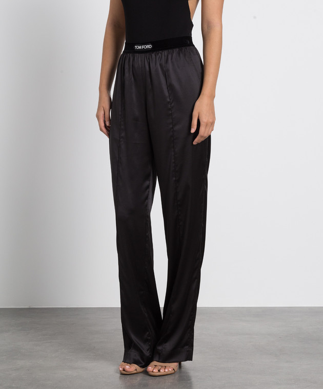 Tom Ford - Black silk trousers PAW397FAX881 - shop with