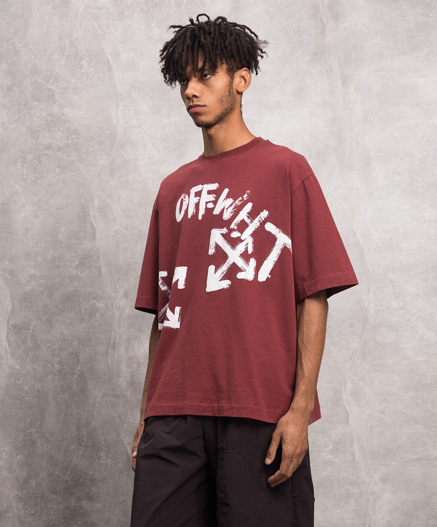 Off white burgundy crew neck best sale