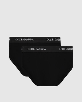 Dolce&Gabbana Children's set of black briefs with logo L4J700G7OCT