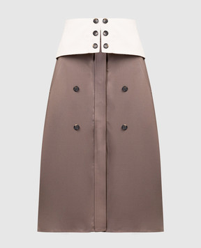 Rokh Brown skirt with a belt R2CA119VM