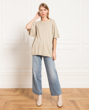 Toteme Beige silk T-shirt 223585315