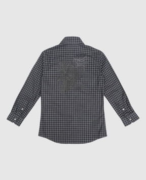 Stefano Ricci Children's dark gray checked shirt YC004123M1812