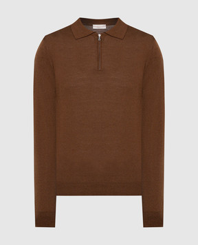 Cashmere&Whiskey Brown wool polo shirt 94394Z