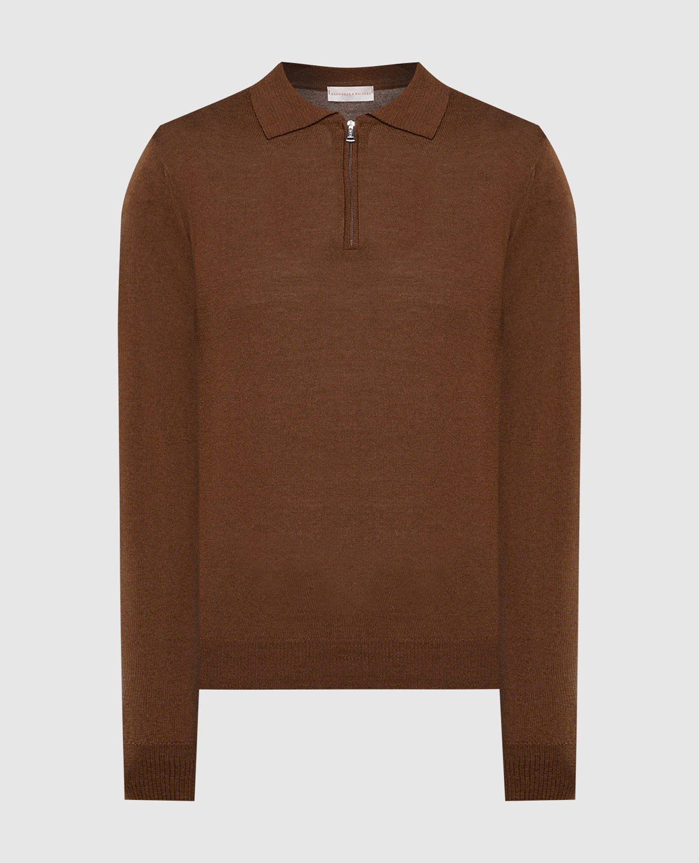 Brown wool polo shirt