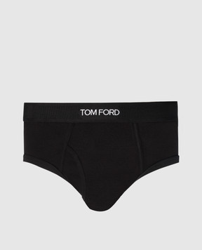 Tom Ford Black briefs with contrast logo print T4LC11040