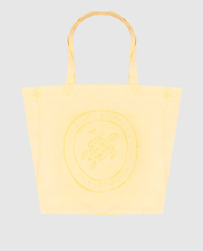 Vilebrequin Babel yellow linen beach bag BBLH3104w