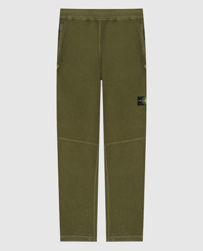 Stone Island Khaki logo pants 791560854