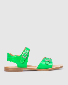 Zecchino D'oro Children's neon green patent leather sandals A2119063032