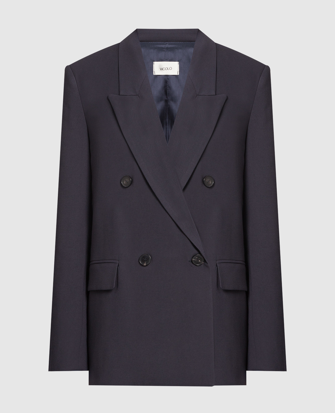 Blue double-breasted jacket vicolo