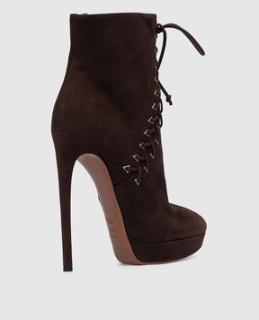 Alaia Brown suede ankle boots 4W3T066CC05