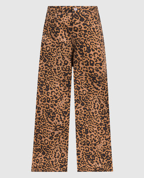 Vetements Brown jeans in a leopard print UE54PA360L