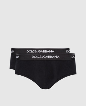 Dolce&Gabbana Set of black briefs with logo M9C05JONN95