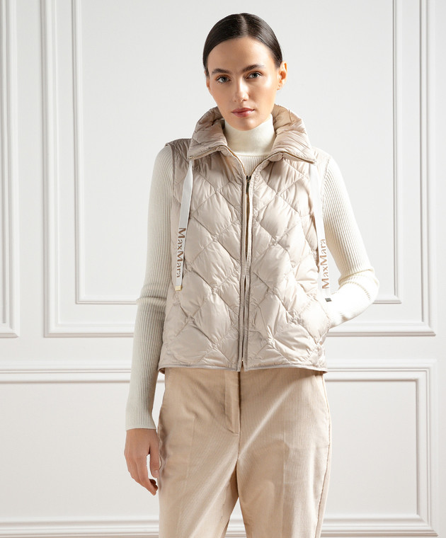 Max Mara Tregic beige quilted down vest TREGIC buy with Greece delivery at Symbol