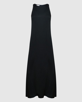 Brunello Cucinelli Black maxi dress with monil chain M0H38A5190