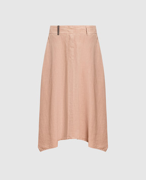 Peserico Brown linen midi skirt P05189T001617