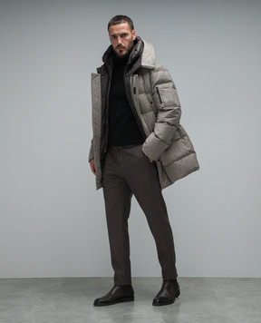 Marco Pescarolo Chiaiam brown wool and cashmere patterned trousers CHIAIAM48PR7