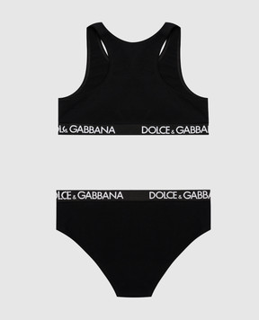 Dolce&Gabbana Children's black top and panty set L5J713FUGNE