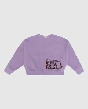 Moncler ENFANT Lilac sweatshirt with logo embroidery 8G00016899PS810
