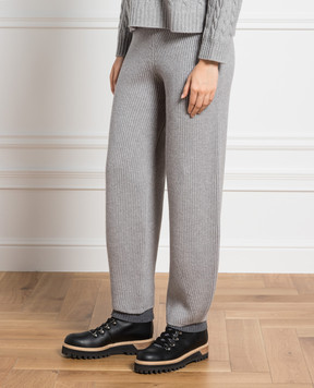 Peserico Gray pants with a scar with lurex S94053F0709095