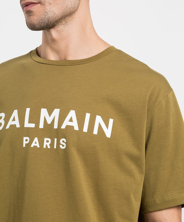 Balmain t shirt khaki best sale