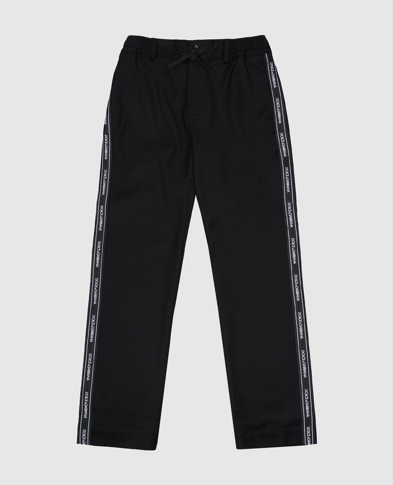 Children's black trousers made of wool with a logo dolce&gabbana
