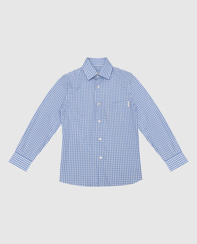 Stefano Ricci Children's blue checked shirt YC004473LJ1863
