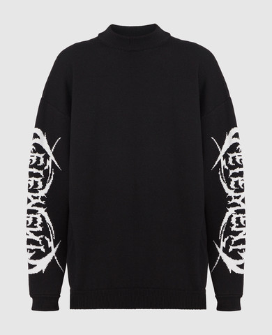 Vetements - Black T-shirt with embroidery UE54TR220B - shop with