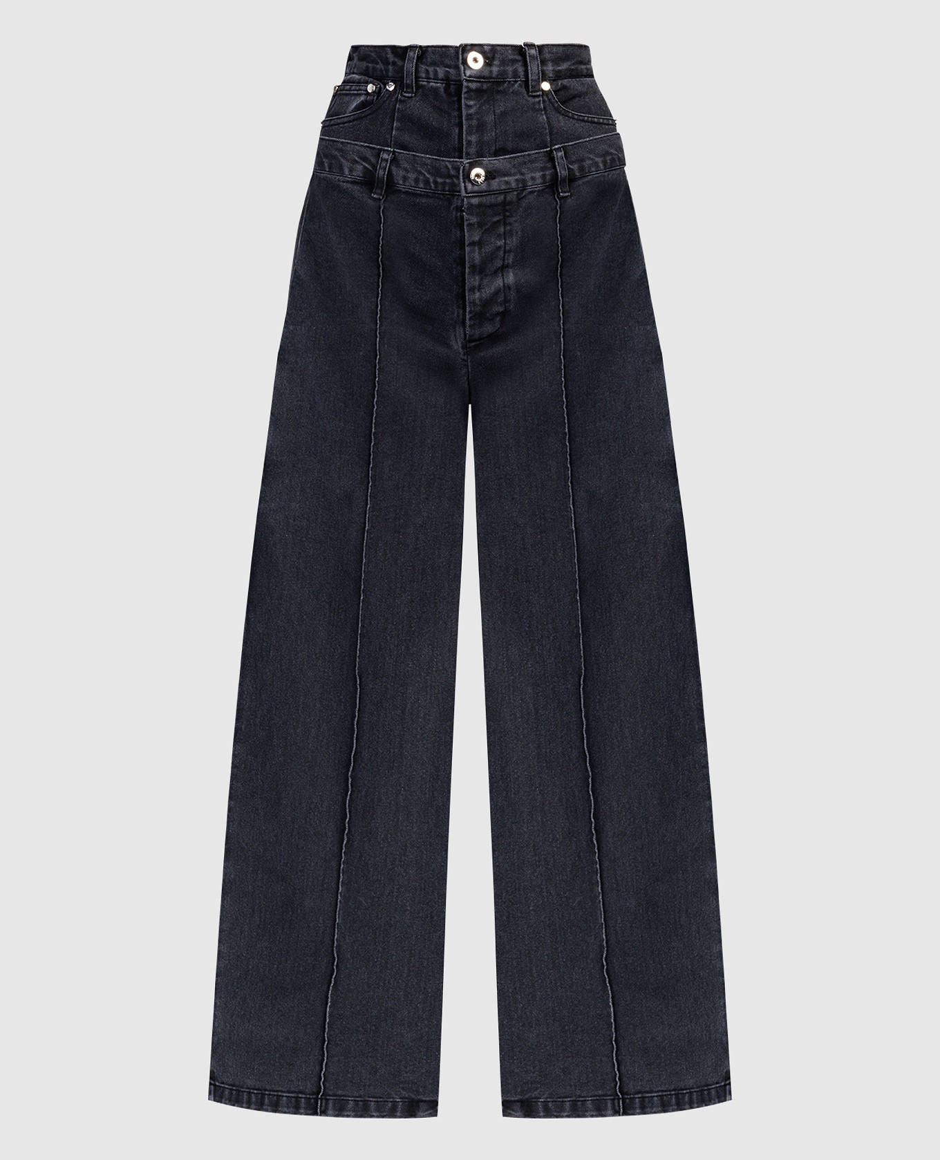 

Black double construction jeans Rokh