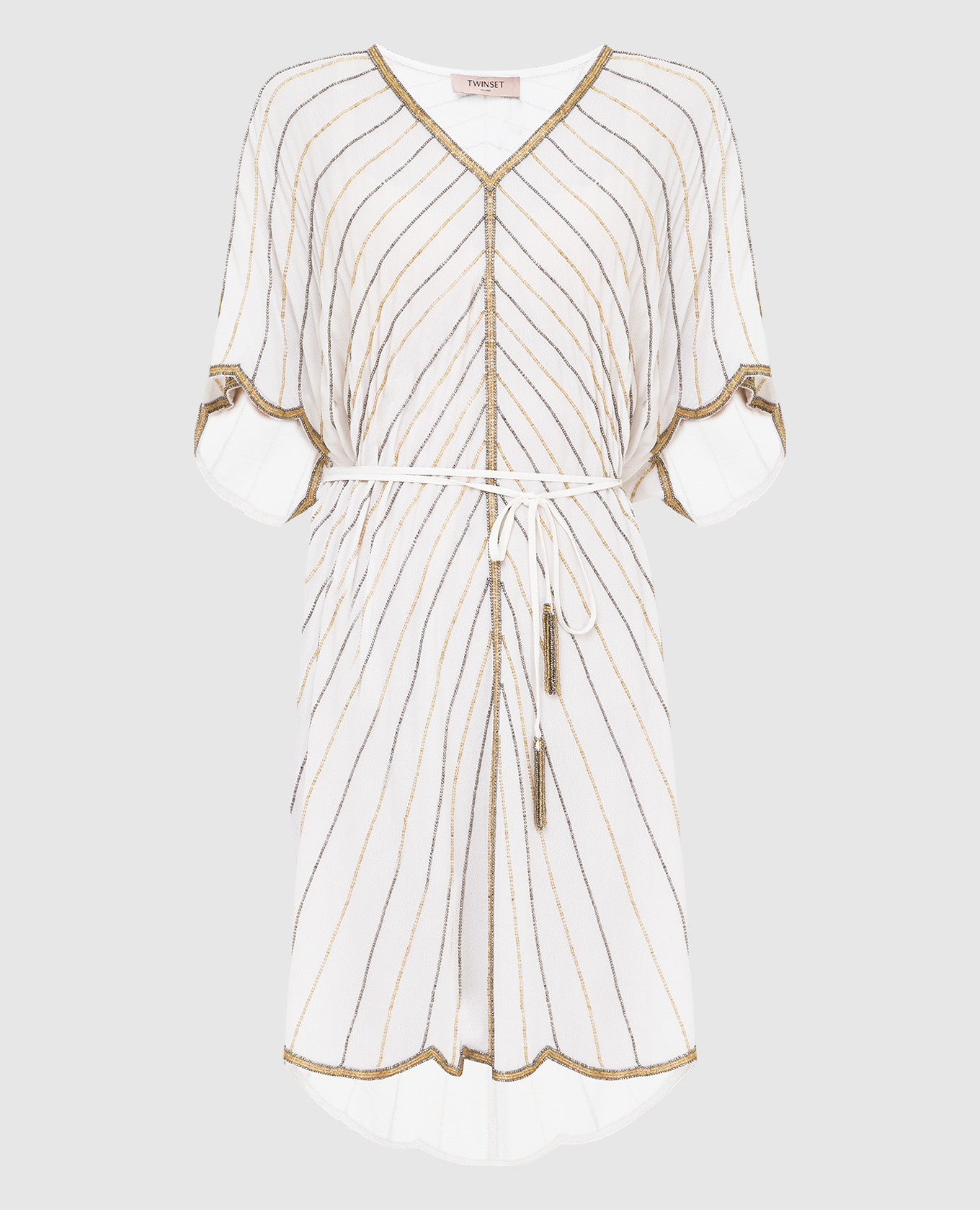 

White mini dress with embroidery Twinset