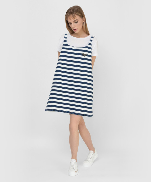 Prada - Striped denim mini dress GFA12210G2 - shop with