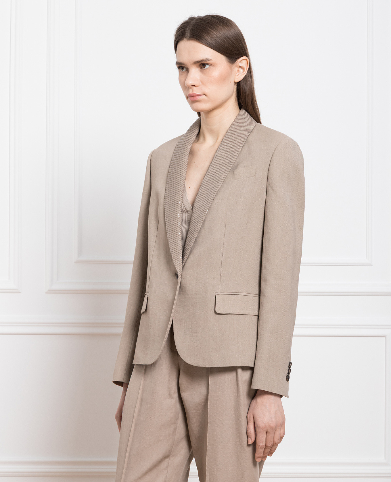 Brown jacket with sequins Brunello Cucinelli 3