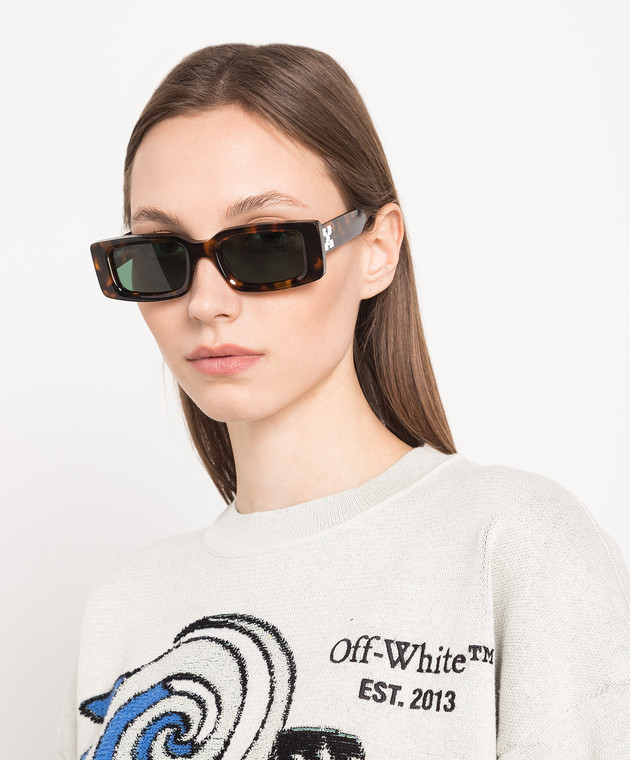サングラス Off-White Unisex SUNGLASSES (OERI016C99PLA002 6455 BROWN) Off-White - Arthur brown tortoiseshell sunglasses