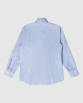 Stefano Ricci Children's blue checked shirt YC003559LJ1775