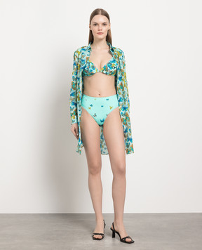 Vilebrequin Blue bodice from Lizzy Swimwear in a frilled print LZZC3H33