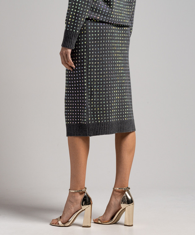 スカート SPORTMAX 'Dentice' skirt Gray DENTICE Max Mara Sportmax - Gray skirt Dentice with crystals DENTICE