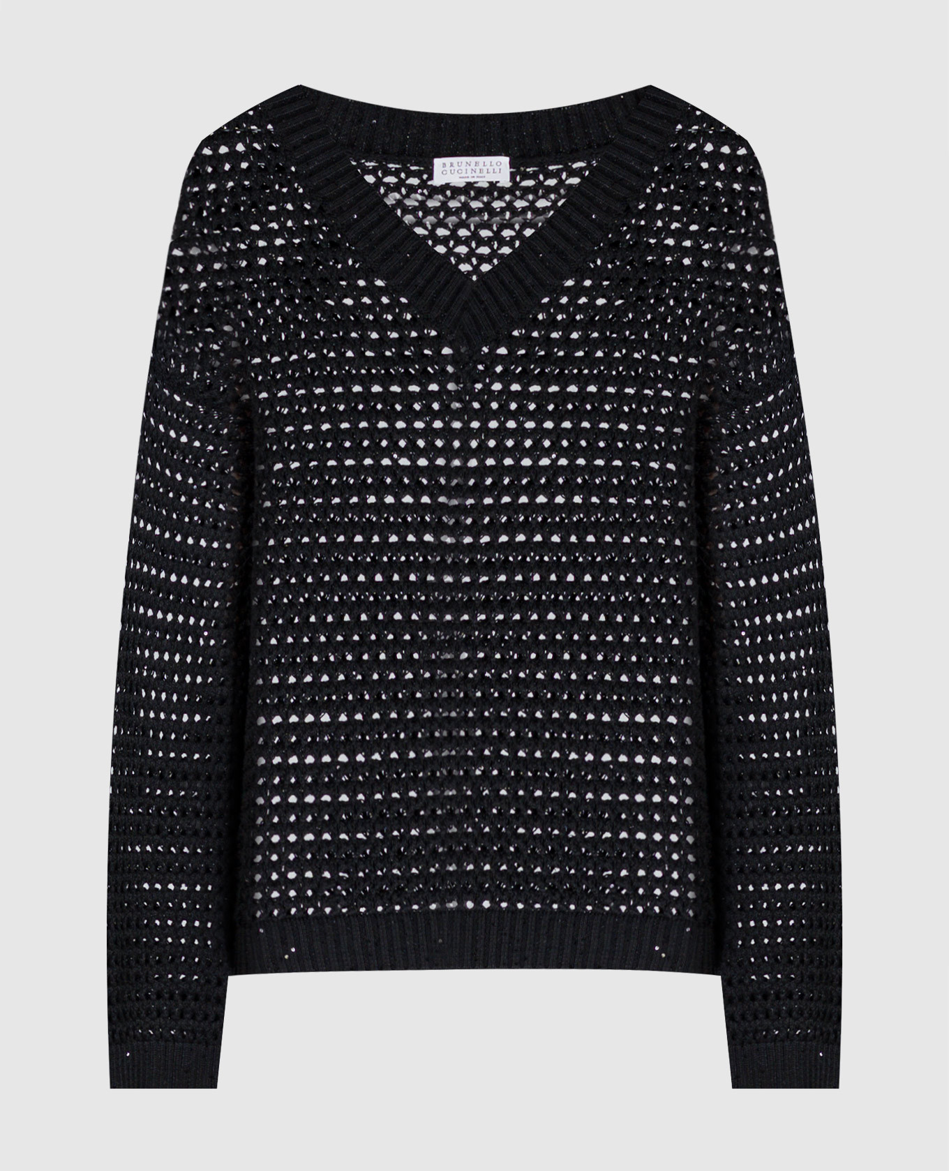

Black openwork pullover with sequins Brunello Cucinelli