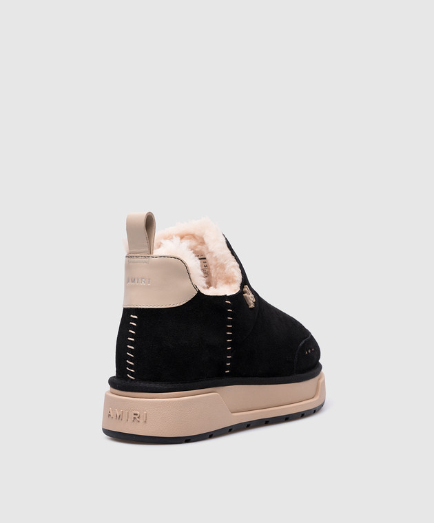 AMIRI - Logo Malibu Boot Black Suede Uggs AW23MFB003 - shop